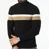Bon marché 🧨 Pull Col Roulé Tricolore 0201 Noir Blanc Camel de LBO 👍 -France LBO Soldes Boutique lbo 307581 FAB LBO 1070546 0201 20220513T152844 01