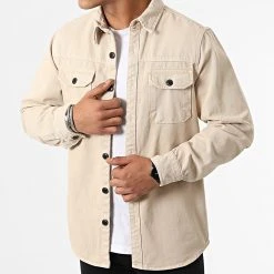 Vente flash ✔️ Surchemise En Jean 2110 Beige de LBO 🤩