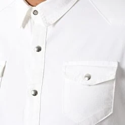 Promo 👏 Chemise Jean Manches Longues 1739 Blanc de LBO ❤️ -France LBO Soldes Boutique lbo 308654 FAB SHALBO 1739 20220616T155833 02