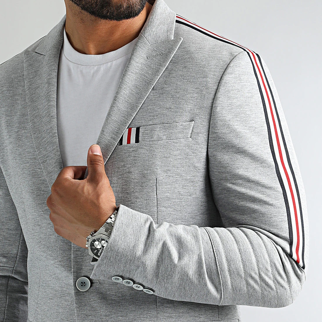 Acheter 💯 Veste Blazer A Bandes 0117 Gris Chiné de LBO 🎉 4 Acheter 💯 Veste Blazer A Bandes 0117 Gris Chiné de LBO 🎉 – Image 2