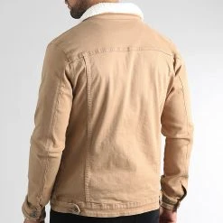 Meilleure affaire 💯 Veste Jean Col Fourrure 1887 Denim Camel de LBO ✨ -France LBO Soldes Boutique lbo 310470 SHALBO 1887 20221116T102955 04