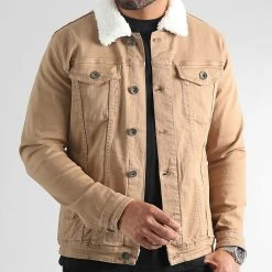 Meilleure affaire 💯 Veste Jean Col Fourrure 1887 Denim Camel de LBO ✨