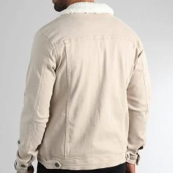 Meilleure affaire 👍 Veste Jean Col Fourrure 1888 Denim Beige de LBO 😍 -France LBO Soldes Boutique lbo 310471 SHALBO 1888 20221116T103037 04