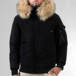 Bon marché ✔️ Parka Courte Platinium Avec Fourrure Beige 0040 Noir de LBO ⌛ -France LBO Soldes Boutique lbo 314203 FAB LBO 1070510 0040 20221116T085116 03