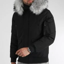 Coupon 🔥 Parka Courte Platinium Avec Fourrure Grise 0041 Noir de LBO 🔔 -France LBO Soldes Boutique lbo 314205 FAB LBO 1070510 0041 20221104T123809 03