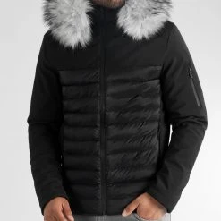 Grosses soldes ⭐ Doudoune Light Puff Avec Fourrure Grise 0056 Noir de LBO ⌛ -France LBO Soldes Boutique lbo 314226 FAB LBO 1070510 0056 20221107T090623 03