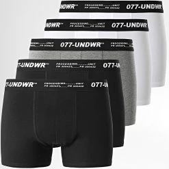 Remise 🔔 Lot De 5 Boxers 2441 Noir Gris Blanc de LBO 🤩
