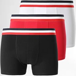 Le moins cher 🎁 Lot De 3 Boxers 2444 Noir Rouge Blanc de LBO ✨