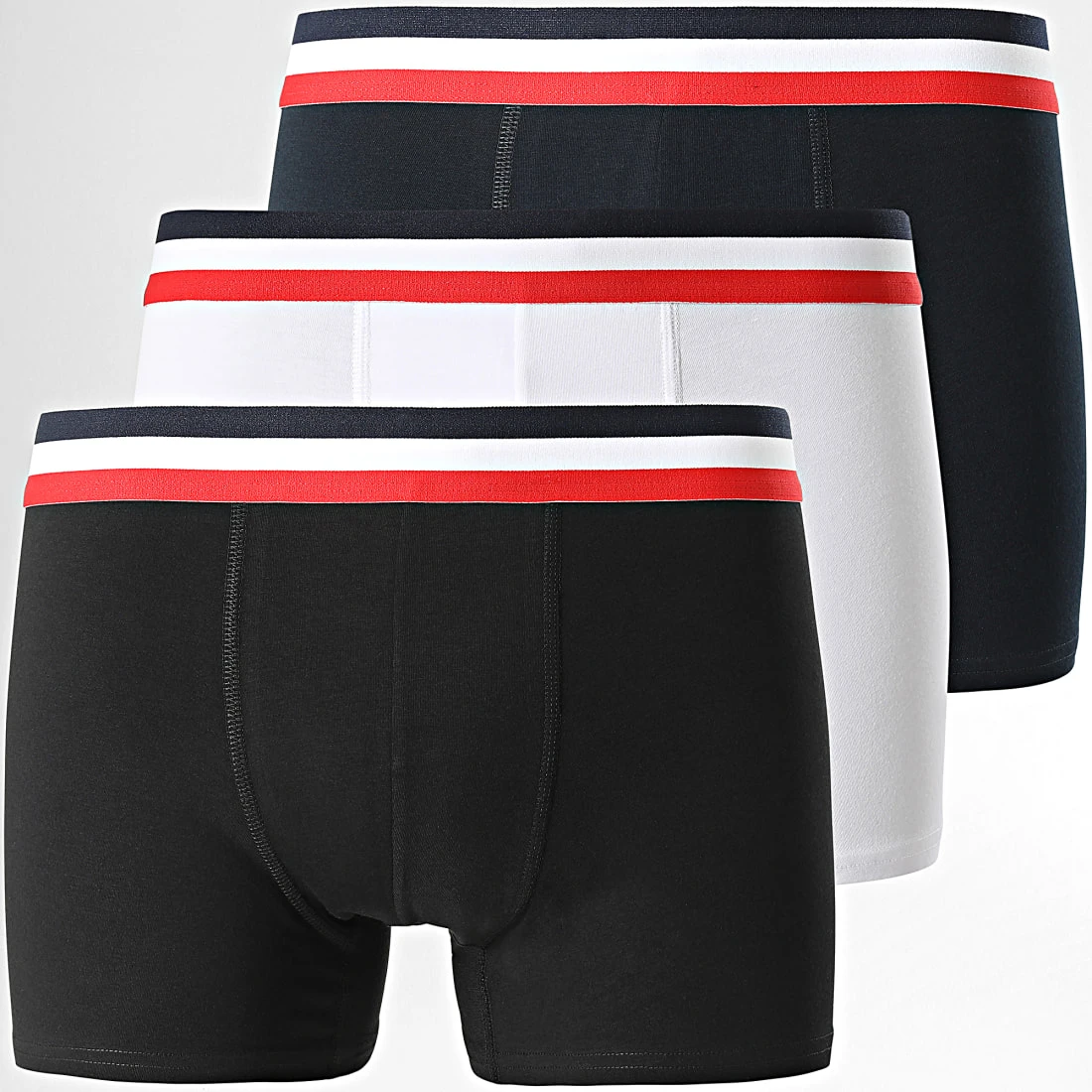 Remise ⭐ Lot De 3 Boxers 2446 Noir Blanc Bleu Marine de LBO 😀 3 Remise ⭐ Lot De 3 Boxers 2446 Noir Blanc Bleu Marine de LBO 😀