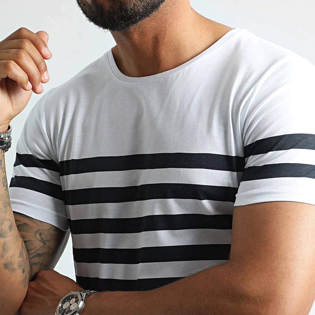 Meilleur prix ⌛ Tee ❤️ Shirt A Rayures 2329 Bleu Marine Blanc de LBO ❤️ 4 Meilleur prix ⌛ Tee ❤️ Shirt A Rayures 2329 Bleu Marine Blanc de LBO ❤️ – Image 2