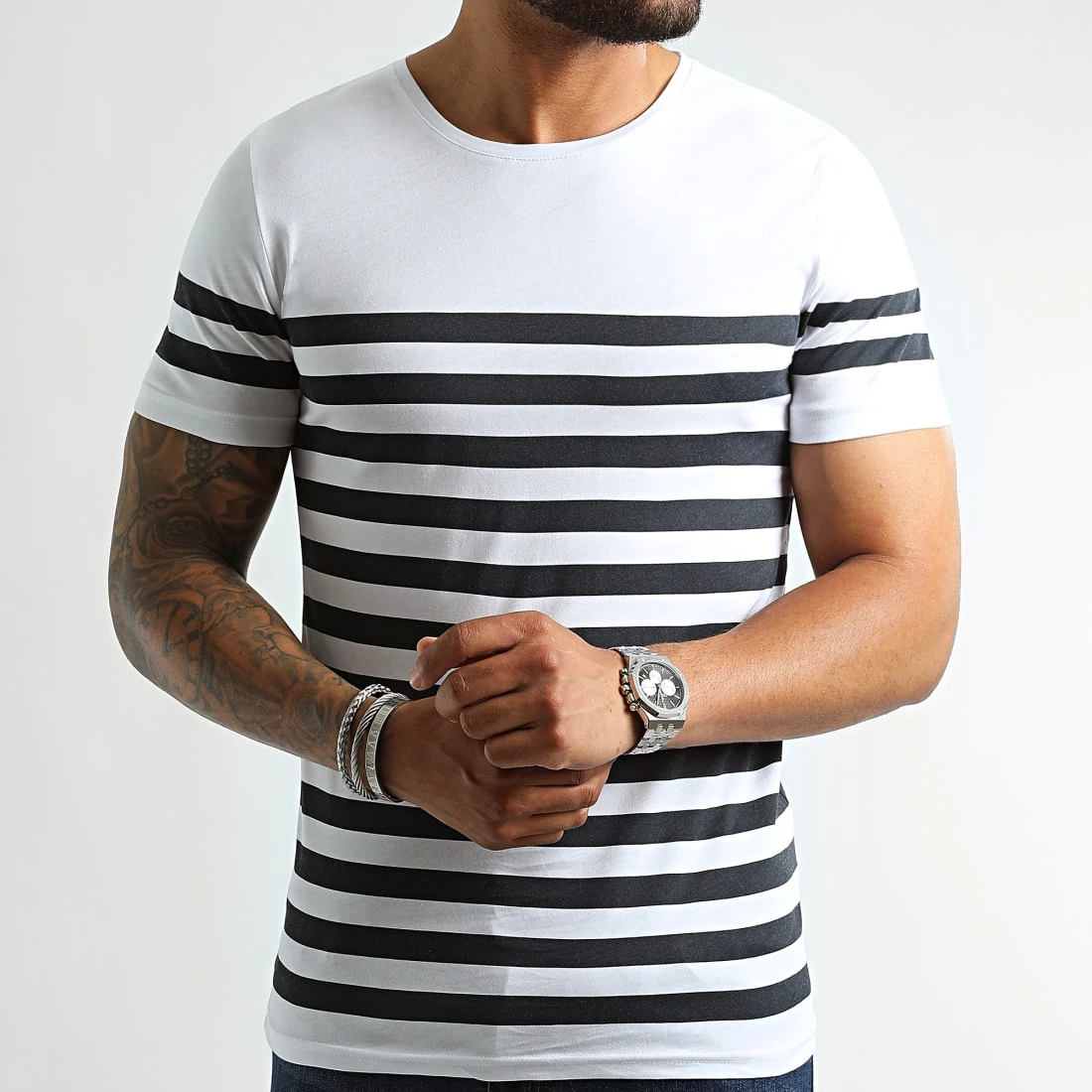 Meilleur prix ⌛ Tee ❤️ Shirt A Rayures 2329 Bleu Marine Blanc de LBO ❤️ 3 Meilleur prix ⌛ Tee ❤️ Shirt A Rayures 2329 Bleu Marine Blanc de LBO ❤️