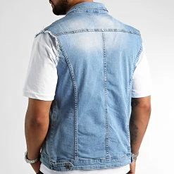 Sortie ❤️ Veste Jean Sans Manche 2460 Bleu Denim de LBO 😀 -France LBO Soldes Boutique lbo 316445 FAB SHALBO 2460 20220711T152734 04