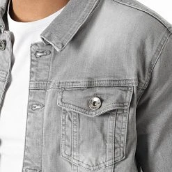Grosses soldes 🛒 Veste Jean 2262 Denim Gris Clair de LBO ✔️ -France LBO Soldes Boutique lbo 316504 FAB SHALBO 2262 20220616T155813 02