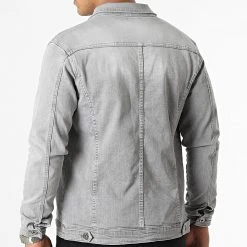 Grosses soldes 🛒 Veste Jean 2262 Denim Gris Clair de LBO ✔️ -France LBO Soldes Boutique lbo 316504 FAB SHALBO 2262 20220616T155815 03