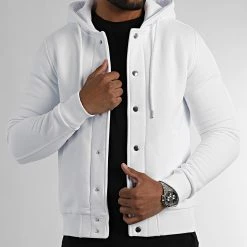 De gros ❤️ Veste A Capuche 2438 Blanc de LBO 👍