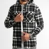 Le moins cher 👏 Surchemise A Carreaux Avec Capuche 2393 Noir Blanc de LBO ❤️ -France LBO Soldes Boutique lbo 317114 FAB SHALBO 2393 20220805T151557 01