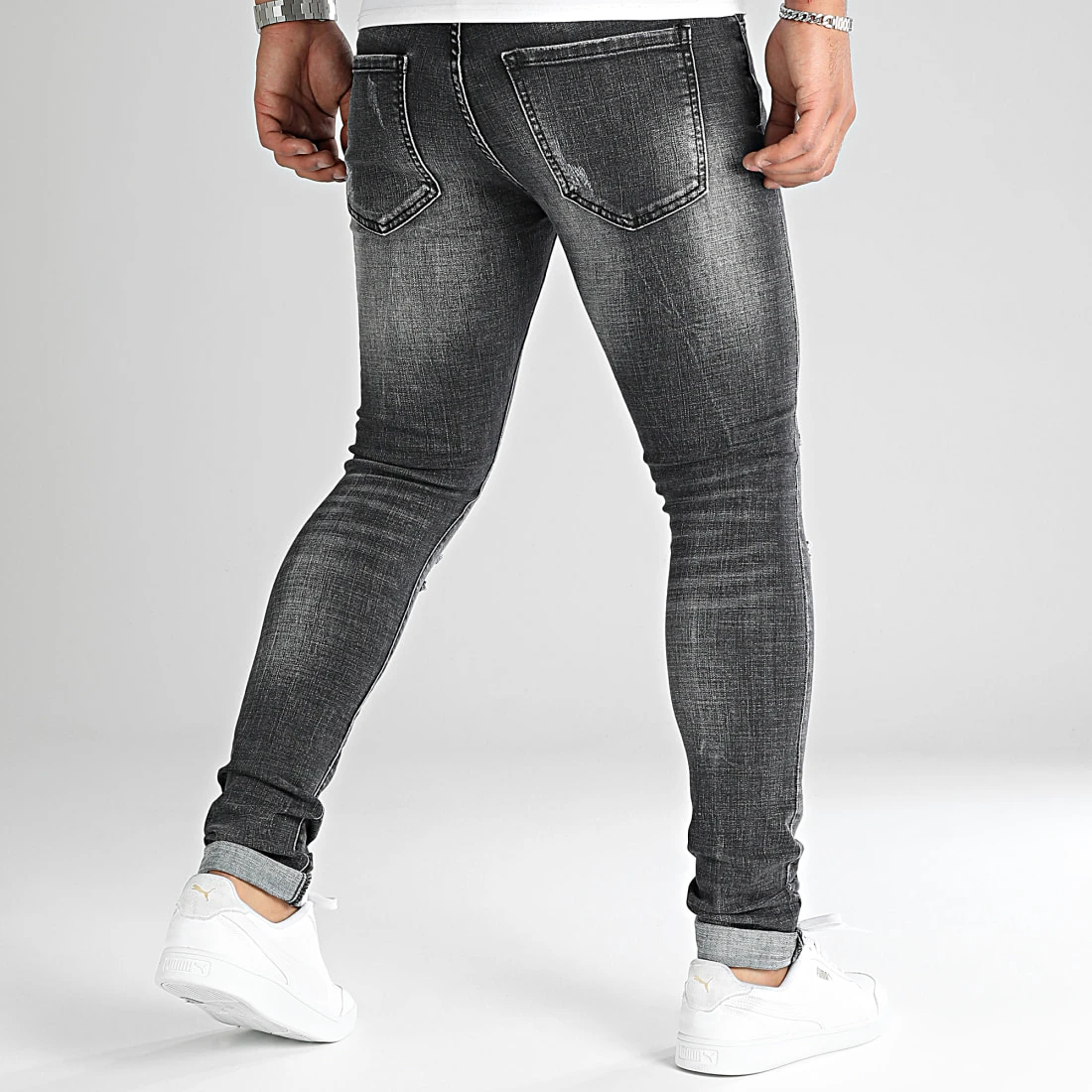 Top 10 😀 Jean Skinny Fit Avec Déchirures 0046 Denim Noir de LBO 👍 6 Top 10 😀 Jean Skinny Fit Avec Déchirures 0046 Denim Noir de LBO 👍 – Image 4