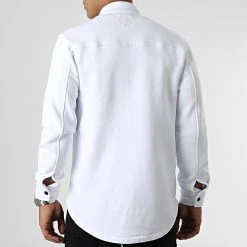 Sortie 💯 Surchemise Unie 2491 Blanc de LBO ⌛ -France LBO Soldes Boutique lbo 318097 SHALBO 2491 20220812T154339 04