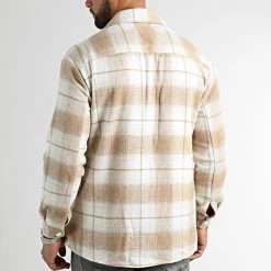 Grosses soldes ✔️ Surchemise A Carreaux 2485 Beige de LBO ❤️ -France LBO Soldes Boutique lbo 318099 SHALBO 2485 20220720T093748 04