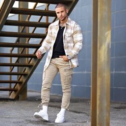 Grosses soldes ✔️ Surchemise A Carreaux 2485 Beige de LBO ❤️ -France LBO Soldes Boutique lbo 318099 SHALBO 2485 20221026T095912 06