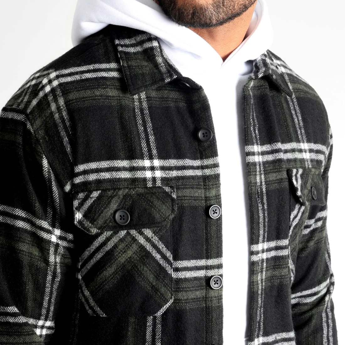 Vente flash 🔥 Surchemise A Carreaux 2487 Noir Vert Kaki de LBO 💯 4 Vente flash 🔥 Surchemise A Carreaux 2487 Noir Vert Kaki de LBO 💯 – Image 2