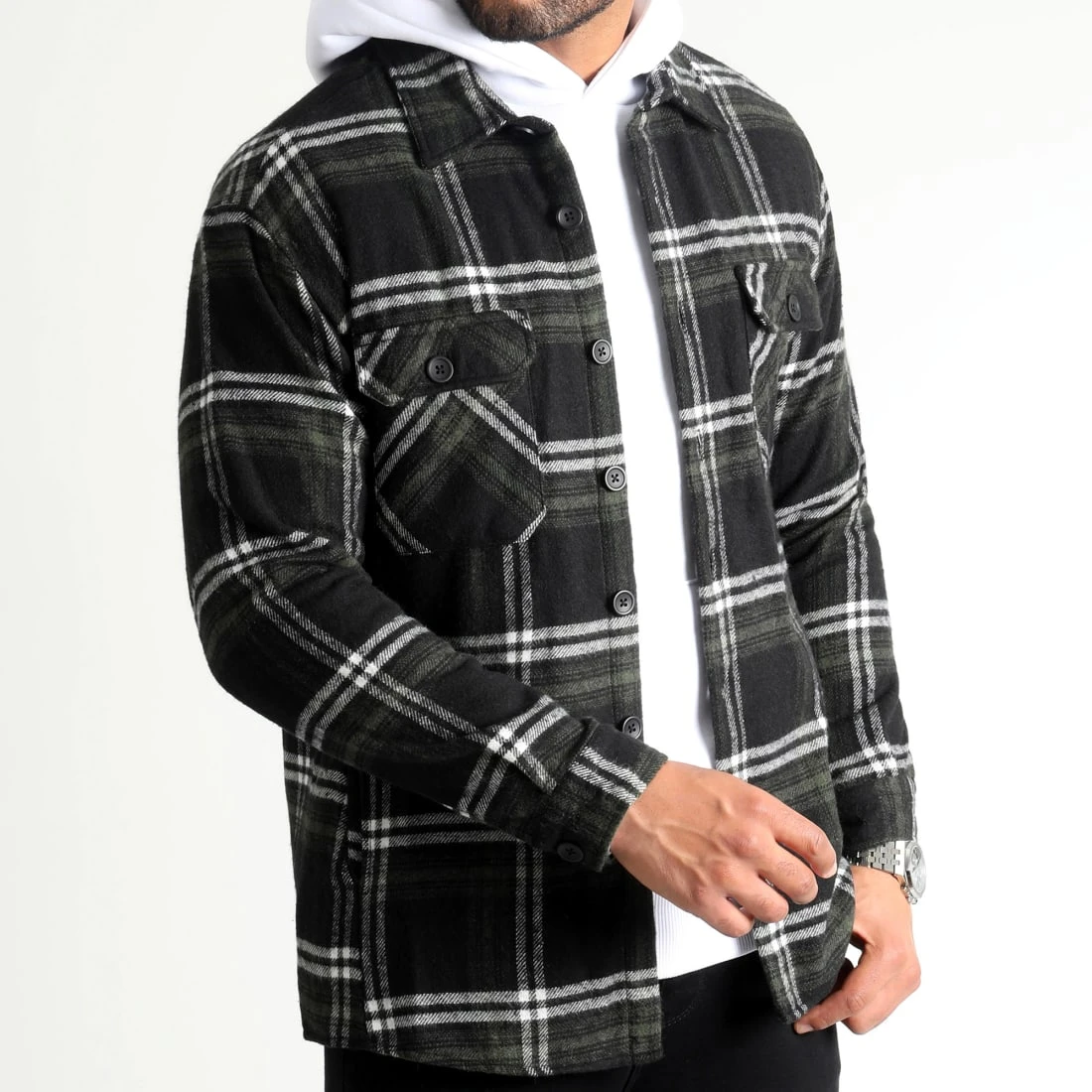 Vente flash 🔥 Surchemise A Carreaux 2487 Noir Vert Kaki de LBO 💯 3 Vente flash 🔥 Surchemise A Carreaux 2487 Noir Vert Kaki de LBO 💯