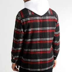 Promo ⭐ Surchemise A Carreaux 2488 Noir Rouge de LBO ⌛ -France LBO Soldes Boutique lbo 318102 SHALBO 2488 20221116T113053 04