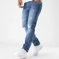 Tout neuf 🔥 Jean Regular Fit Avec Destroy 2480 Bleu Denim de LBO ✨ -France LBO Soldes Boutique lbo 318107 SHALBO 2480 20220624T140041 03