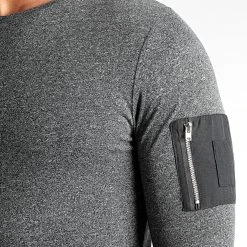 Bon marché 😍 Lot de 2 Tee Shirts Manches Longues Bomber 2494 Noir Et Gris Anthracite Chiné de LBO 🌟 -France LBO Soldes Boutique lbo 319515 SHALBO 2494 20220720T085407 02