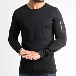 Bon marché 😍 Lot de 2 Tee Shirts Manches Longues Bomber 2494 Noir Et Gris Anthracite Chiné de LBO 🌟 -France LBO Soldes Boutique lbo 319515 SHALBO 2494 20220720T085410 04