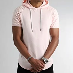 Coupon 😀 Tee Shirt Capuche Oversize 2501 Rose Pale de LBO ⭐