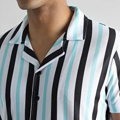 Top 10 💯 Chemise Manches Courtes A Rayures 2511 Noir Blanc Bleu Pastel de LBO 🎁 -France LBO Soldes Boutique lbo 319977 SHALBO 2511 20220812T145409 02