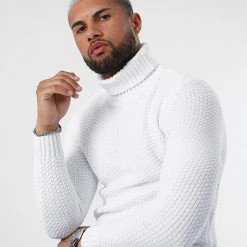 Tout neuf ⌛ Pull Col Roulé Grosses Mailles 0190 Blanc de LBO 😉 -France LBO Soldes Boutique lbo 319998 LBO 1070546 0190 20220513T150743 02