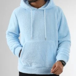 De gros ⌛ Sweat Capuche Mouton 0237 Bleu Clair de LBO 🎁