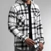 De gros 😍 Surchemise A Carreaux Avec Capuche 2516 Noir Blanc de LBO 🥰 -France LBO Soldes Boutique lbo 321037 SHALBO 2516 20221011T152852 03