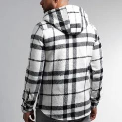 De gros 😍 Surchemise A Carreaux Avec Capuche 2516 Noir Blanc de LBO 🥰 -France LBO Soldes Boutique lbo 321037 SHALBO 2516 20221011T152853 04