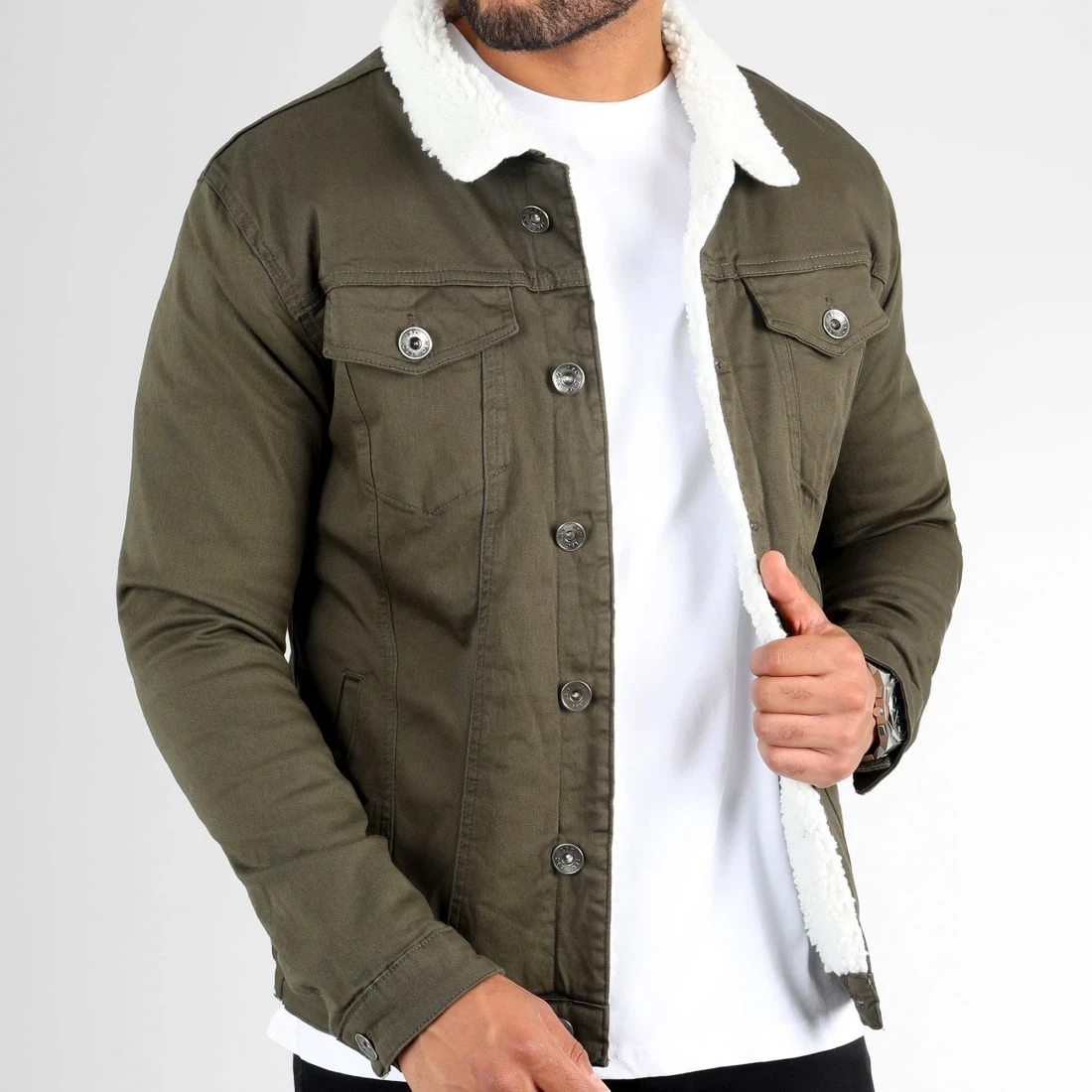 Coupon ❤️ Veste Jean Interieur Mouton 1882 Denim Kaki de LBO 🎁 5 Coupon ❤️ Veste Jean Interieur Mouton 1882 Denim Kaki de LBO 🎁 – Image 3