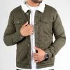 Coupon ❤️ Veste Jean Interieur Mouton 1882 Denim Kaki de LBO 🎁