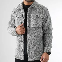 Meilleure vente ⭐ Surchemise Fourrure Mouton 0239 Gris Chiné de LBO 🧨