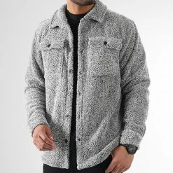 Meilleure vente ⭐ Surchemise Fourrure Mouton 0239 Gris Chiné de LBO 🧨 -France LBO Soldes Boutique lbo 323783 1070546 0239 20221123T091019 03