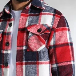 Nouveau 🌟 Surchemise A Carreaux 0102 Bleu Marine Blanc Rouge de LBO 🎉 -France LBO Soldes Boutique lbo 326676 LBO 1070318 0102 20220817T151516 02