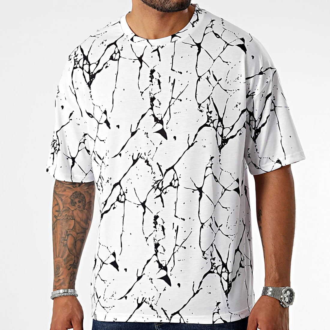 Grosses soldes 🎉 Tee 😍 Shirt Oversize Large Imprimé 2646 Marble Blanc de LBO ✔️ 5 Grosses soldes 🎉 Tee 😍 Shirt Oversize Large Imprimé 2646 Marble Blanc de LBO ✔️ – Image 3