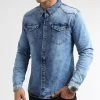 Nouveau ⌛ Chemise Jean Manches Longues Jean 0059 Bleu Denim de LBO ⭐ -France LBO Soldes Boutique lbo 327508 LBO 1070318 0059 20220926T153322 01