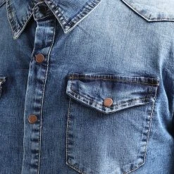 Nouveau ⌛ Chemise Jean Manches Longues Jean 0059 Bleu Denim de LBO ⭐ -France LBO Soldes Boutique lbo 327508 LBO 1070318 0059 20220926T153323 02