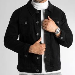 Promo ⌛ Veste Jean Large 0088 Denim Noir de LBO ✔️