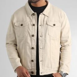 Budget 👏 Veste Jean Oversize Large 0089 Denim Beige de LBO ✔️