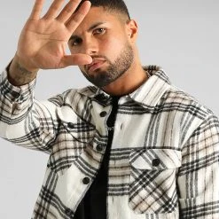 Coupon 😀 Surchemise A Carreaux 2704 Beige Noir de LBO ✨ -France LBO Soldes Boutique lbo 330623 SHALBO 2704 20220913T155408 02