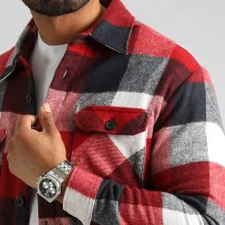 Budget 🥰 Surchemise A Carreaux 2705 Rouge Bleu Marine Blanc de LBO ⌛ -France LBO Soldes Boutique lbo 330624 SHALBO 2705 20220913T155441 02