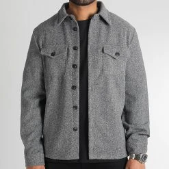 Acheter 🛒 Surchemise Epaisse Uni 0105 Gris Chiné de LBO 🧨 -France LBO Soldes Boutique lbo 331010 LBO 1070318 0105 20221116T102547 03