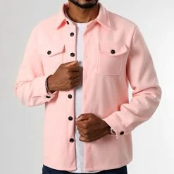 Meilleure affaire 🔔 Surchemise Epaisse Uni 0125 Rose Pale de LBO ✨
